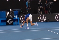 Djokovic ngã sấp mặt sau cú đánh của Tsonga tại Australian Open 2019