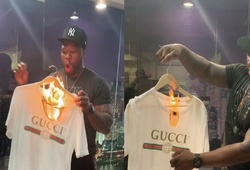 Rapper 50 Cent đốt áo Gucci để "ném đá" Floyd Mayweather