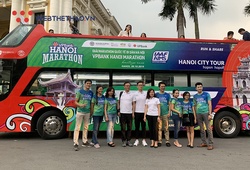 VPBank Hanoi Marathon 2019 họp báo trên xe buýt hai tầng độc đáo