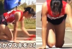 Nữ sinh Nhật Bản chạy bộ bằng tứ chi "chết cũng không bỏ cuộc" khiến hàng triệu người bật khóc