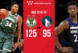 Giannis Antetokounmpo cùng Milwaukee Bucks "xát muối vào nỗi đau" của Minnesota Timberwolves