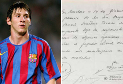 Bản hợp đồng đầu tiên giữa Barcelona và Messi ghi những gì?