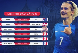 Lịch thi đấu chi tiết và tỷ lệ cược bảng C World Cup 2018