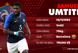 Thông tin cầu thủ Samuel Umtiti của ĐT Pháp dự World Cup 2018