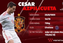 Thông tin cầu thủ Cesar Azpilicueta của ĐT Tây Ban Nha dự World Cup 2018
