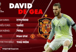 Thông tin cầu thủ David de Gea của ĐT Tây Ban Nha dự World Cup 2018