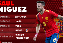 Thông tin cầu thủ Saul của ĐT Tây Ban Nha dự World Cup 2018
