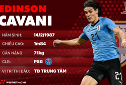 Thông tin cầu thủ Edinson Cavani của ĐT Uruguay dự World Cup 2018