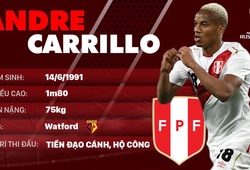 Thông tin cầu thủ Andre Carrillo của ĐT Peru dự World Cup 2018
