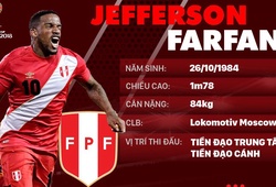 Thông tin cầu thủ Jefferson Farfan của ĐT Peru dự World Cup 2018