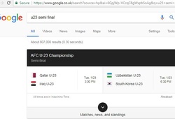 Google không tin U23 Việt Nam đánh bại U23 Iraq