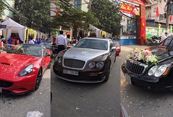 Dàn siêu xe trong đám cưới Hoa hậu Thu Ngân với Chủ tịch CLB FLC Thanh Hóa