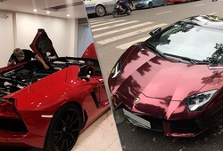 "Đại gia" Hà Thành chi hàng ngàn USD dán đổi màu Lamborghini Aventador Roadster