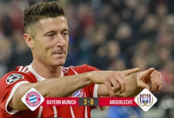 Kết quả bóng đá: Hạ Anderlecht, Lewandowski ghi 50 bàn cho Bayern 