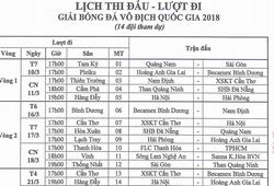 Giờ thi đấu V.League 2018 cải tiến như châu Âu