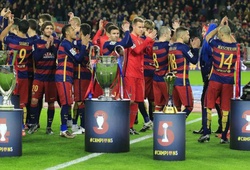 Barcelona hãnh diện khoe 5 chiếc cúp của năm 2015