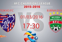 Trực tiếp AFC Champions League: FC Tokyo vs B. Bình Dương