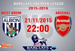 Trực tiếp vòng 13 Premier League: West Brom vs Arsenal