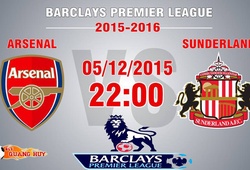 Trực tiếp vòng 15 Premier League: Arsenal vs Sunderland