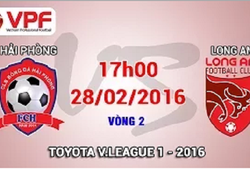 Trực tiếp vòng 2 V.League 2016: Hải Phòng vs. Long An