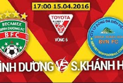 Trực tiếp vòng 6 V League: B.Bình Dương vs S.Khánh Hòa BVN