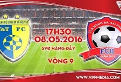 Trực tiếp vòng 9 V League: Hà Nội T&T vs Hải Phòng