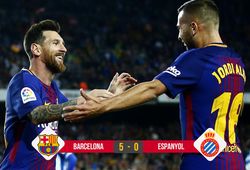 Kết quả bóng đá: Messi đi vào lịch sử derby Catalan, Barca lên ngôi đầu bảng