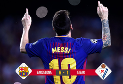 Kết quả bóng đá: Messi cán mốc 300 bàn giúp Barca vùi dập Eibar