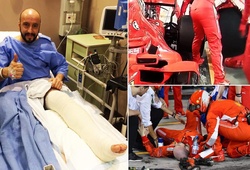 Hết vụ xe đội Ferrari cán người lại đến sự cố rơi lốp ở China GP