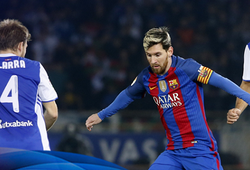 Video: Messi giúp Barcelona thoát thua tại Anoeta