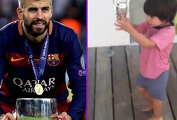 Con trai Pique ghi bàn rồi nâng cup cực đáng yêu