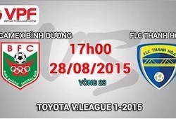 Trực tiếp vòng 23 V League: Becamex Bình Dương vs FLC Thanh Hóa