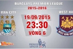 Trực tiếp vòng 6 Premier League: Man City vs West Ham