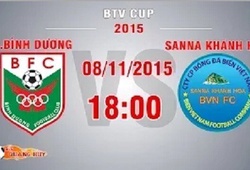 Trực tiếp BTV Cup 2015: Bình Dương vs Sanna Khánh Hòa BVN