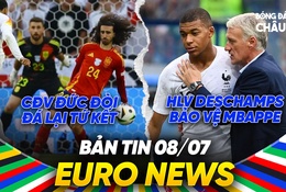 BẢN TIN EURO 2024 | Ngày 8/7 | Cổ động viên Đức đòi đá lại trận tứ kết, HLV Deschamps bảo vệ Mbappe