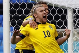 Tiền đạo Thụy Điển ghi bàn thắng nhanh nhất EURO 2021