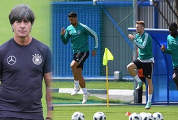 Mặt cỏ sân tập làm "bó" chân, HLV Joachim Low và ĐT Đức than khó