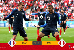 Mbappe ghi bàn thắng lịch sử, Pháp vượt qua Peru giành vé vào vòng 1/8