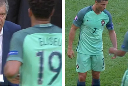 Bí ẩn "mật thư" HLV Santos gửi Ronaldo trên sân