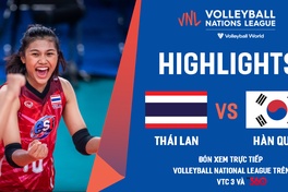 Highlights bóng chuyền nữ  | Thái Lan vs Hàn Quốc | giải Volleyball Nations League 2022
