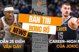 Bản tin bóng rổ 25/2: Đội đầu bảng OKC dẫn 25 điểm vẫn thua, Nikola Jokic có career-high mới