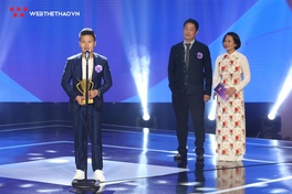 Quang Hải với phát biểu dễ thương khi nhận giải thưởng VĐV xuất sắc nhất năm