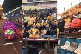 Màn múa lân và hầu đồng trước trận Nam Định vs Sài Gòn tại vòng 1 V.League 2019