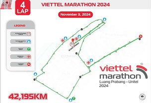 Đường chạy chính thức của Viettel Marathon Luang Prabang Unitel 2024