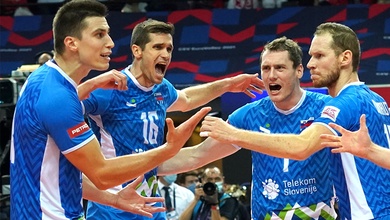 Đánh bại chủ nhà, Slovenia lọt vào chung kết bóng chuyền nam châu Âu