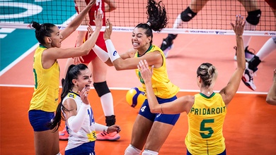 Bóng chuyền nữ Brazil quật ngã Trung Quốc sau 5 set kịch tính