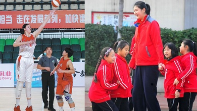 Cô bé cao 2m27 được người Trung Quốc kỳ vọng trở thành Yao Ming phiên bản nữ