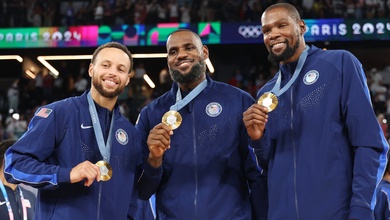 Vượt LeBron James và Stephen Curry, Kevin Durant có thành tựu độc nhất cùng tuyển Mỹ sau Olympic 2024