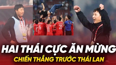 Hai thái cực cảm xúc khác nhau của HLV Kim Sang Sik ở hai chiến thắng trước Thái Lan