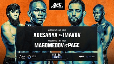 Lịch thi đấu UFC Fight Night: Israel Adesanya vs Nassourdine Imavov